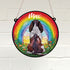 Springer Spaniel Black & White Rainbow Bridge Personalised Stained Glass Effect Suncatcher